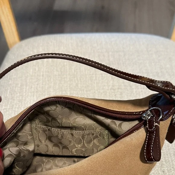 Coach Tan Suede Bag - Picture 3 of 10